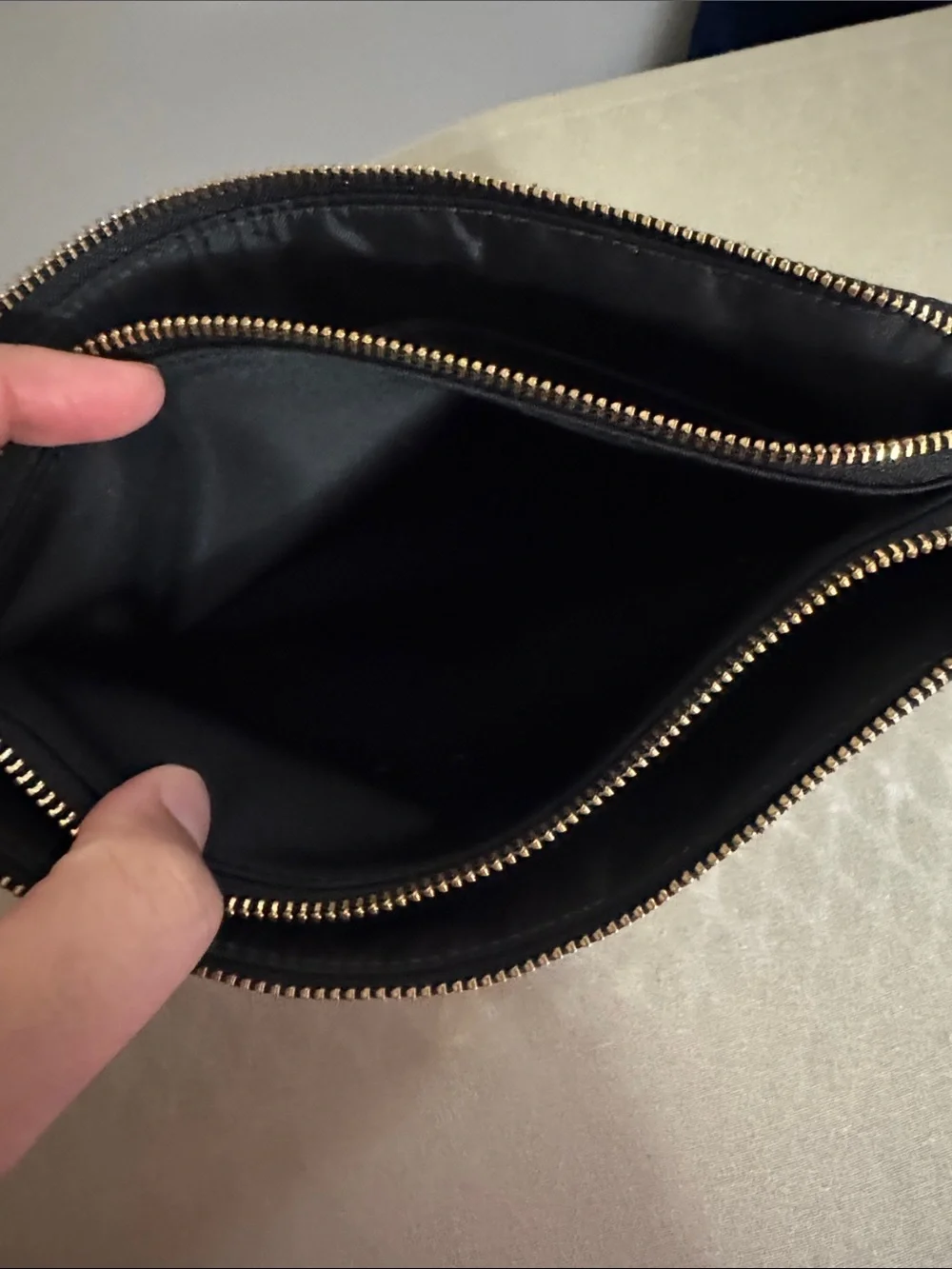 lululemon athletica Black Wristlet Clutch with Gold Accent